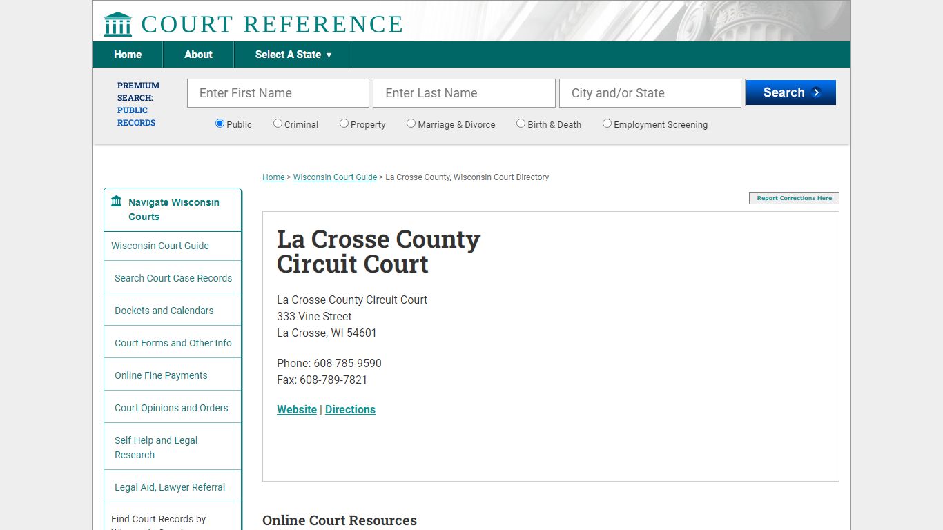 La Crosse County Circuit Court - Courtreference.com
